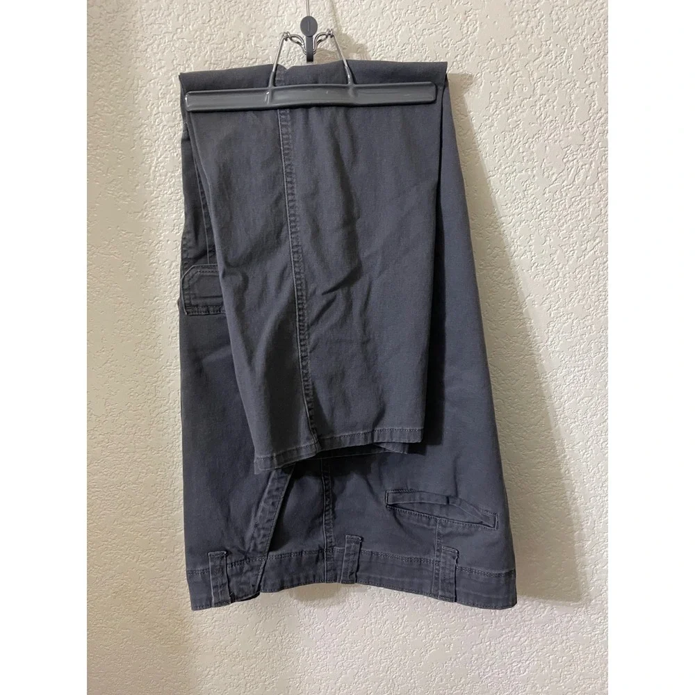 Wrangler Authentics Mens Cargo Pants Charcoal Gray 42x30 Straight Leg 10ZM7ABAH